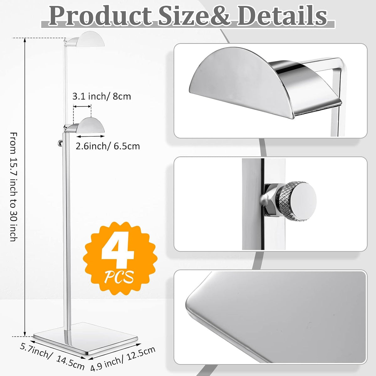 maitys 4 pack purse display stands stainless steel shown in use
