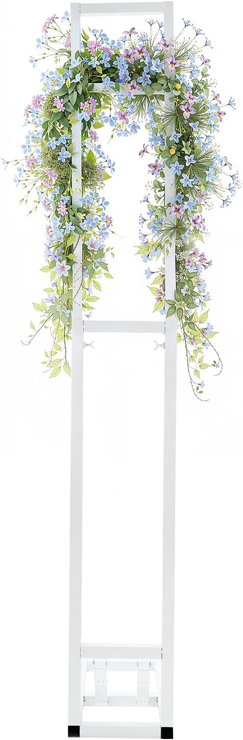 dynami white square wedding backdrop stand,metal arch backdrop shown in use