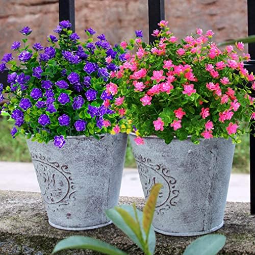 24 Bundles Outdoor Artificial Flowers UV Resistant Fake Boxwood Plants, Faux ...