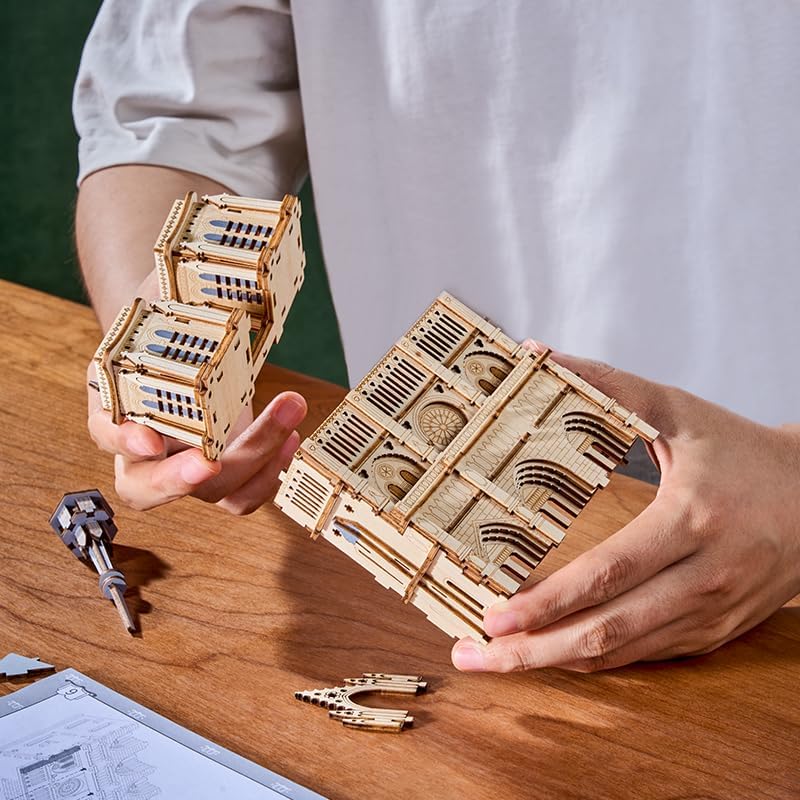 rowood 3d puzzles for adults,wooden architecture diy model, view 9