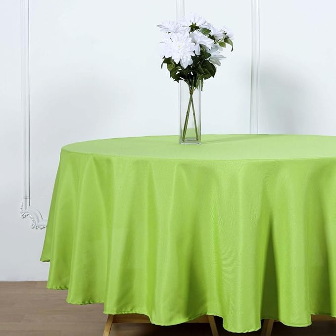Efavormart Round Tablecloth, 90 Inch Stain & Wrinkle Resistant Washable Table Cloth, Decorative Polyester Fabric Table Cover for Banquet, Wedding, Dining- Green