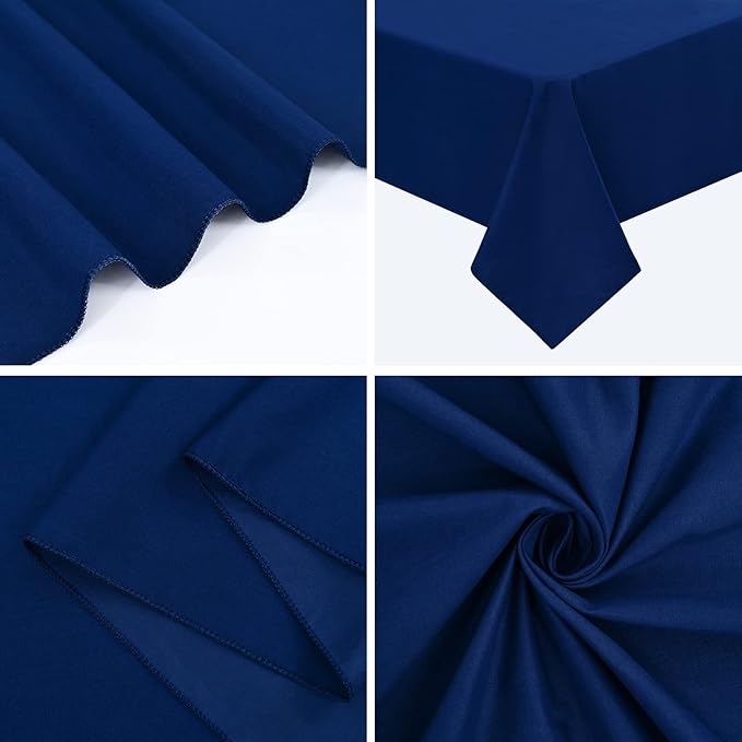 6 Pack Navy Blue Tablecloths for 6ft Rectangle Tables 60 x 102 Inch - Polyester Table Cover Stain and Wrinkle Resistant Washable Fabric Table Clothes for Wedding Party Banquet Reception Restaurant