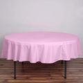 Efavormart Round Tablecloth, 90 Inch Stain & Wrinkle Resistant Washable Table Cloth, Decorative Polyester Fabric Table Cover for Banquet, Wedding, Dining- Pink