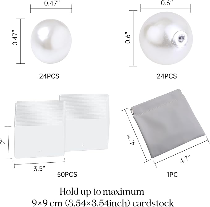 UNIQOOO 24Pcs Decorative Pearl Place Card Holders Bulk, Elegant Ivory Name Card Stands Set, for Wedding Table Place Cards, Dessert Table Decor, Retail Shop, Business Card, Name Tag, Party Food Signs
