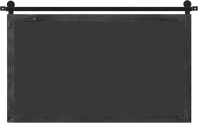 COGOOD Farmhouse Bathroom Mirror - 49 x 30 Rustic Wood Framed Wall Barn Door Mirror for Entryway, Living Room, Entryway Wall Decor (Black)