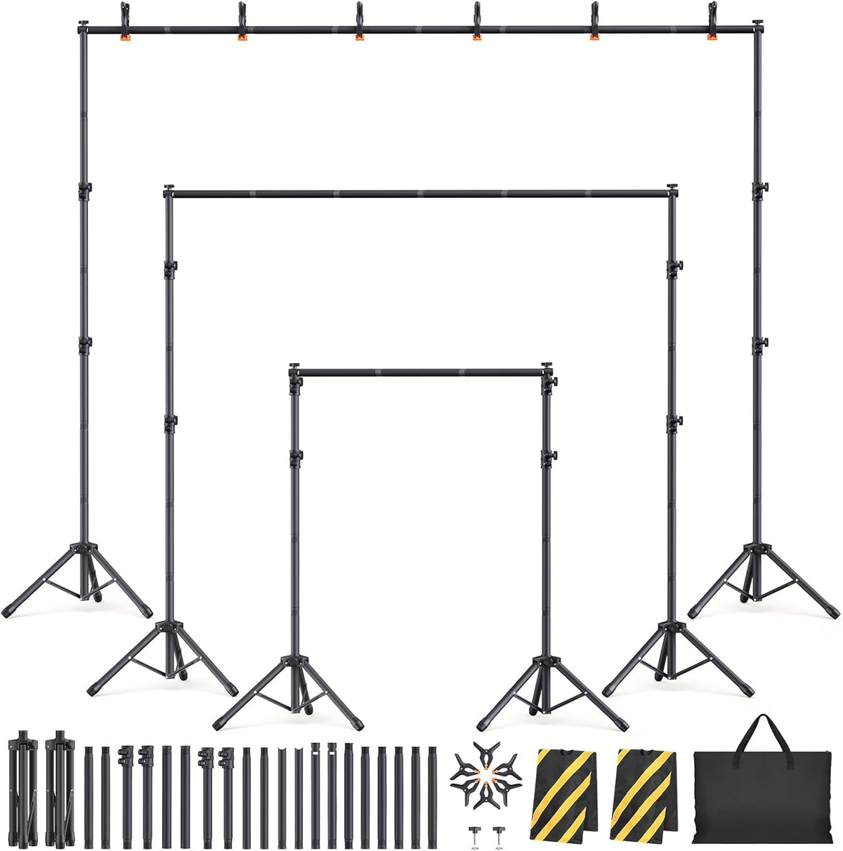 Backdrop Stand Kit - 6 Widths, 10x8.5ft Adjustable Background Stand for Parti...