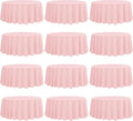 Fani 12 Pack 120 Inch Round Pink Polyester Tablecloths for Round Tables, Washable Table Cover for Wedding Party, Dining Table, Buffet, Banquet, Restaurant, Camping