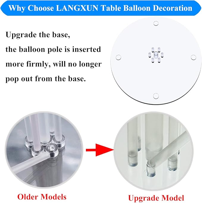 LANGXUN 4 Pack 28" Height Table Balloon Stand Kit for Birthday Party Wedding Decorations, Balloons Arch Kit for Graduation Party and Christmas Balloon Decorations