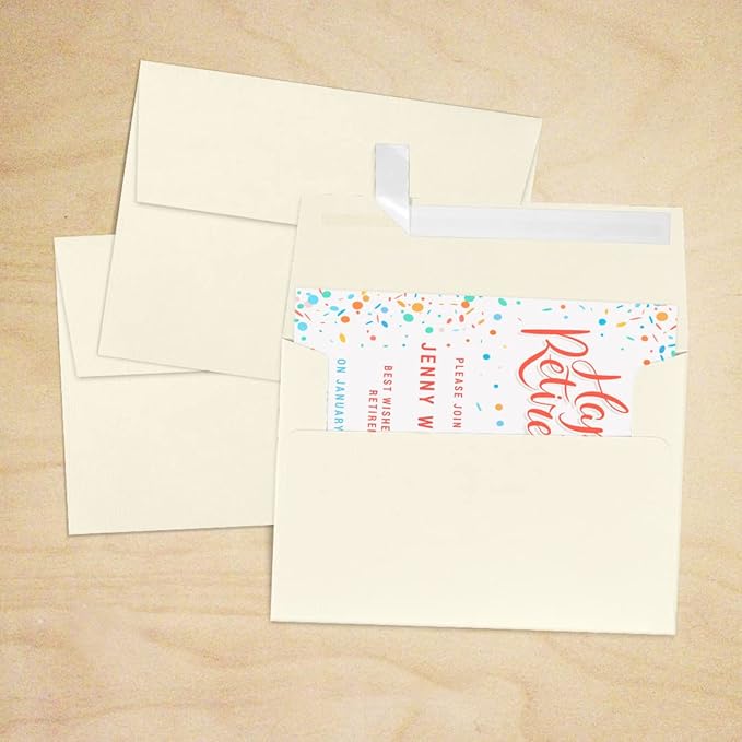 LUXPaper A7 Invitation Envelopes | Peel & Press | 5 1/4" x 7 1/4" | Natural Linen | 80lb. Text | 250 Qty