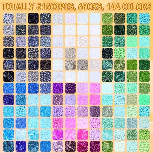 52800+pcs 144colors 2mm glass seed beads for jewelry shown in use