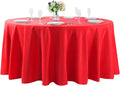 Cupuamon 120 inch Round Tablecloth Washable Polyester Table Cloth Decorative Table Cover for Wedding Party Dining Banquet（120 inch,Red）
