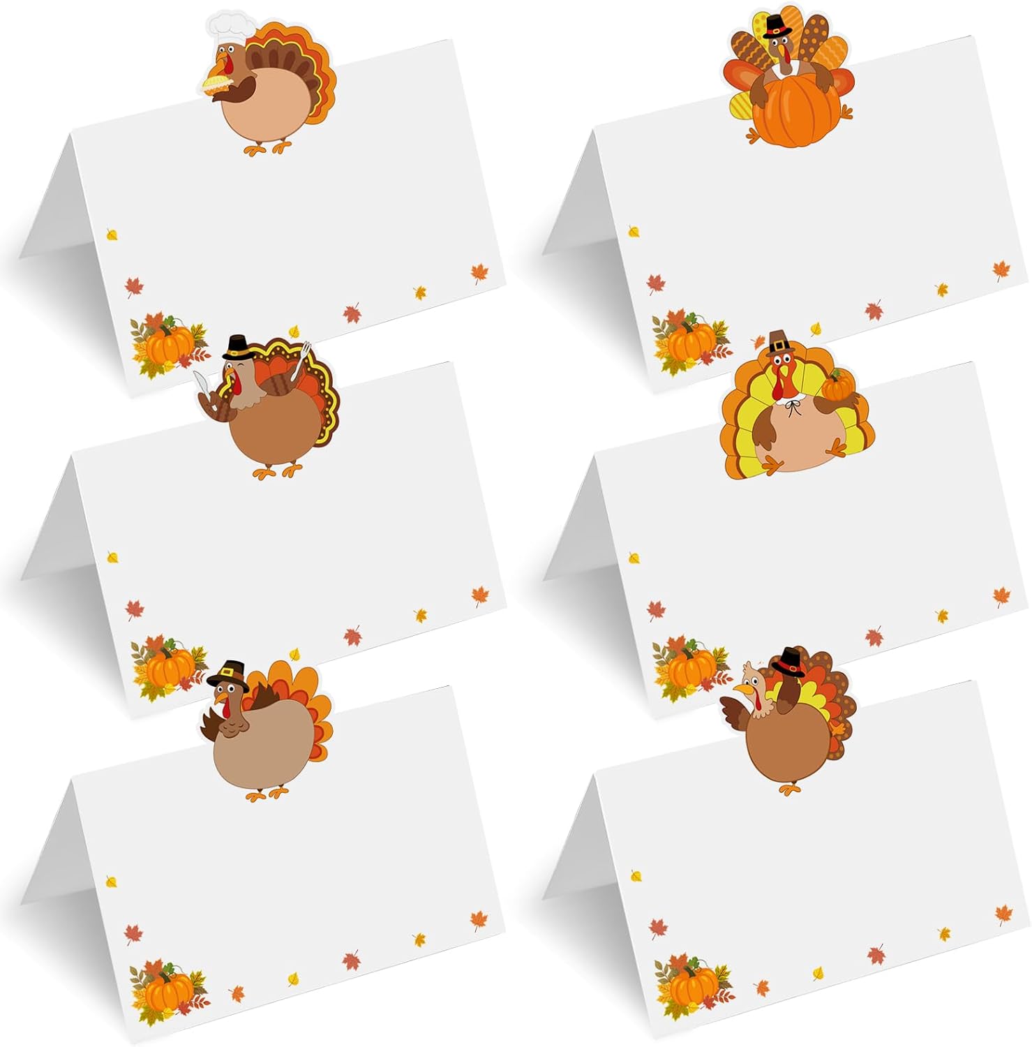 60 Pcs Thanksgiving Name Cards for Table, Turkey Thanksgivings Place Cards, Fall Place Cards for Thanksgivings Dinner Party Decoration, Thanksgiving's Place Settings Size 3.5*2.2 inches (Thanksgiving)