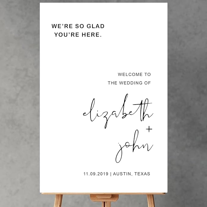 Minimalist Wedding Welcome Sign, Modern Wedding Welcome Sign, Welcome Sign Wedding, Wedding Sign