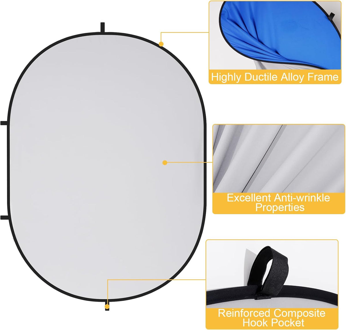 Kate Collapsible Pop-Up Blue Gray Backdrop for Self-Tape Auditions 581