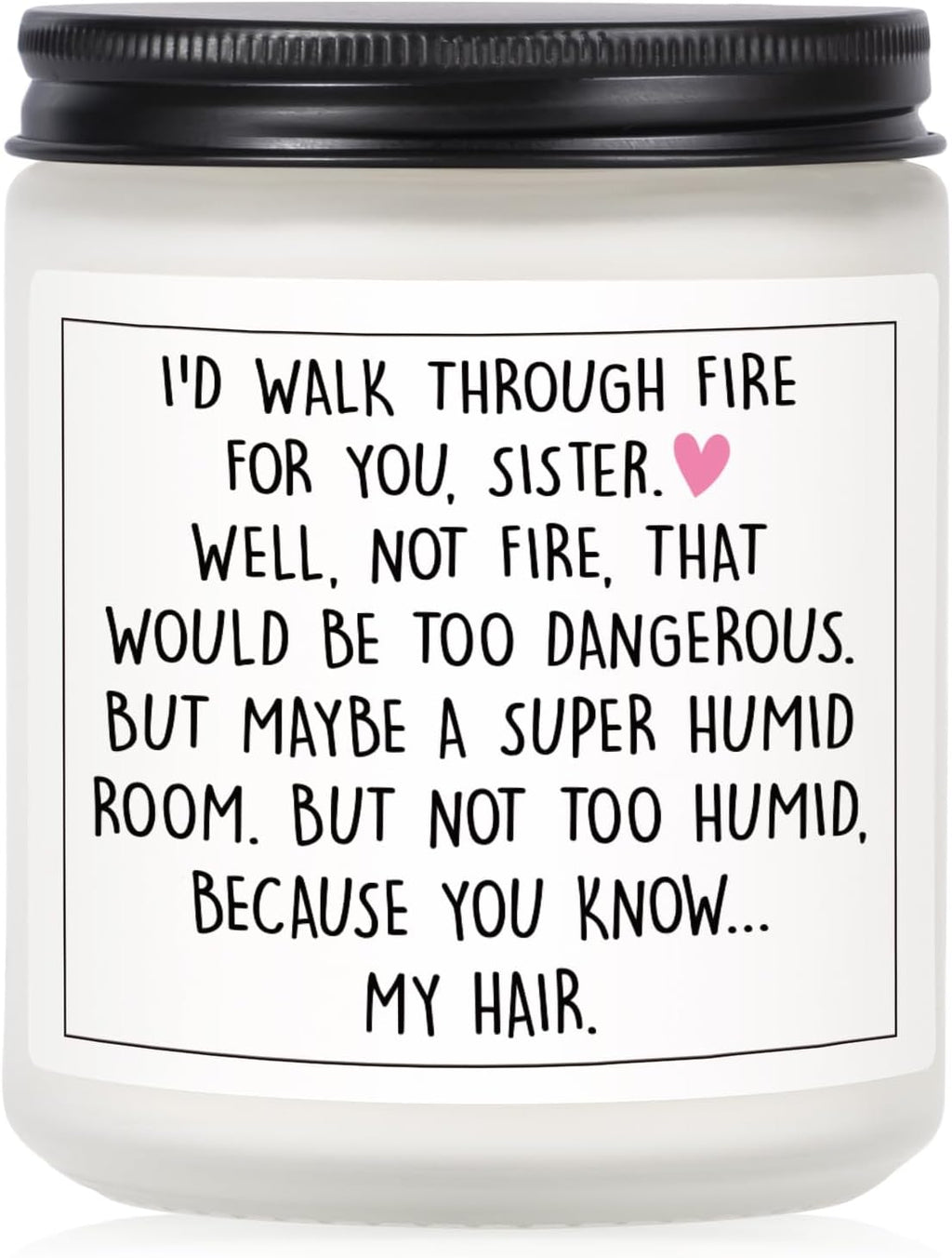 Petalsun Funny Sister Gifts, Sister Birthday Gifts - Handmade Lavender Natural Soy Wax Candle- Sisters Gift from Sister Brother for Birthday, Mothers Day, Graduation, Christmas, Sis Candle(7oz)
