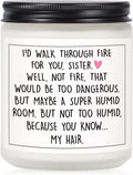 Petalsun Funny Sister Gifts, Sister Birthday Gifts - Handmade Lavender Natural Soy Wax Candle- Sisters Gift from Sister Brother for Birthday, Mothers Day, Graduation, Christmas, Sis Candle(7oz)