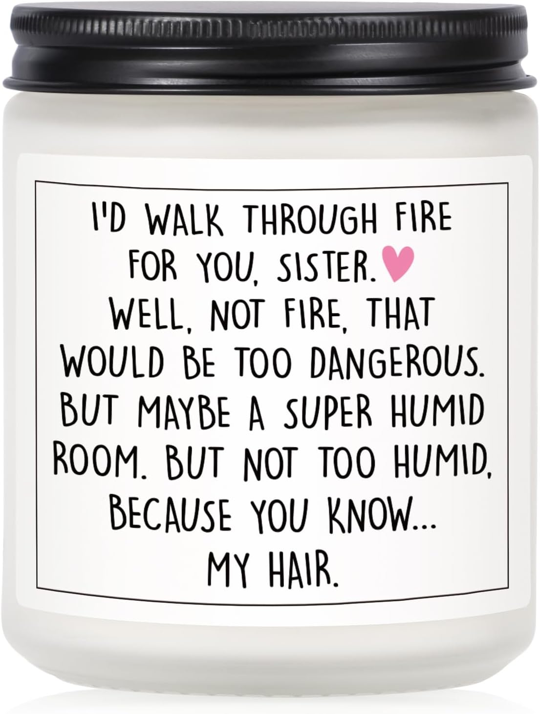 Petalsun Funny Sister Gifts, Sister Birthday Gifts - Handmade Lavender Natural Soy Wax Candle- Sisters Gift from Sister Brother for Birthday, Mothers Day, Graduation, Christmas, Sis Candle(7oz)