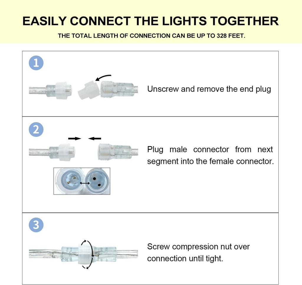 10FT Rope Lights Indoor,Connectable and Flexible LED Tube Lights,LED Rope Lights Outdoor for Garden,Patio,Porch,Backyard,Christmas Decoration(Warm White,2800K-3000K)