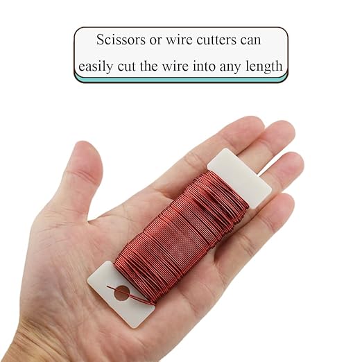 HAHIYO 22Gauge Red Color Metal Floral Wire - 3 Rolls, 115 Yards (345 Feet) - Flexible Paddle Wire for Craft, Christmas Wreath, Flower Arrangement, Bouquet Wrapping, Wedding, DIY