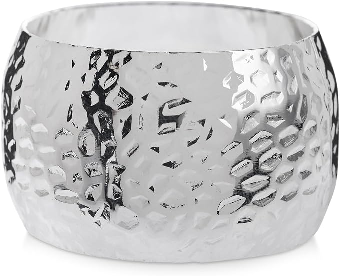 Farmlyn Creek Silver Napkin Rings Set of 12-1.8 in Round Polished Zinc, Bulk Napkin Ring Holders for Cloth & Paper - Table Decor for Weddings & Parties