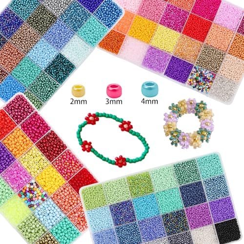 eutenghao 81600pcs glass seed beads craft beads 6/0,8/0,12/0 shown in use