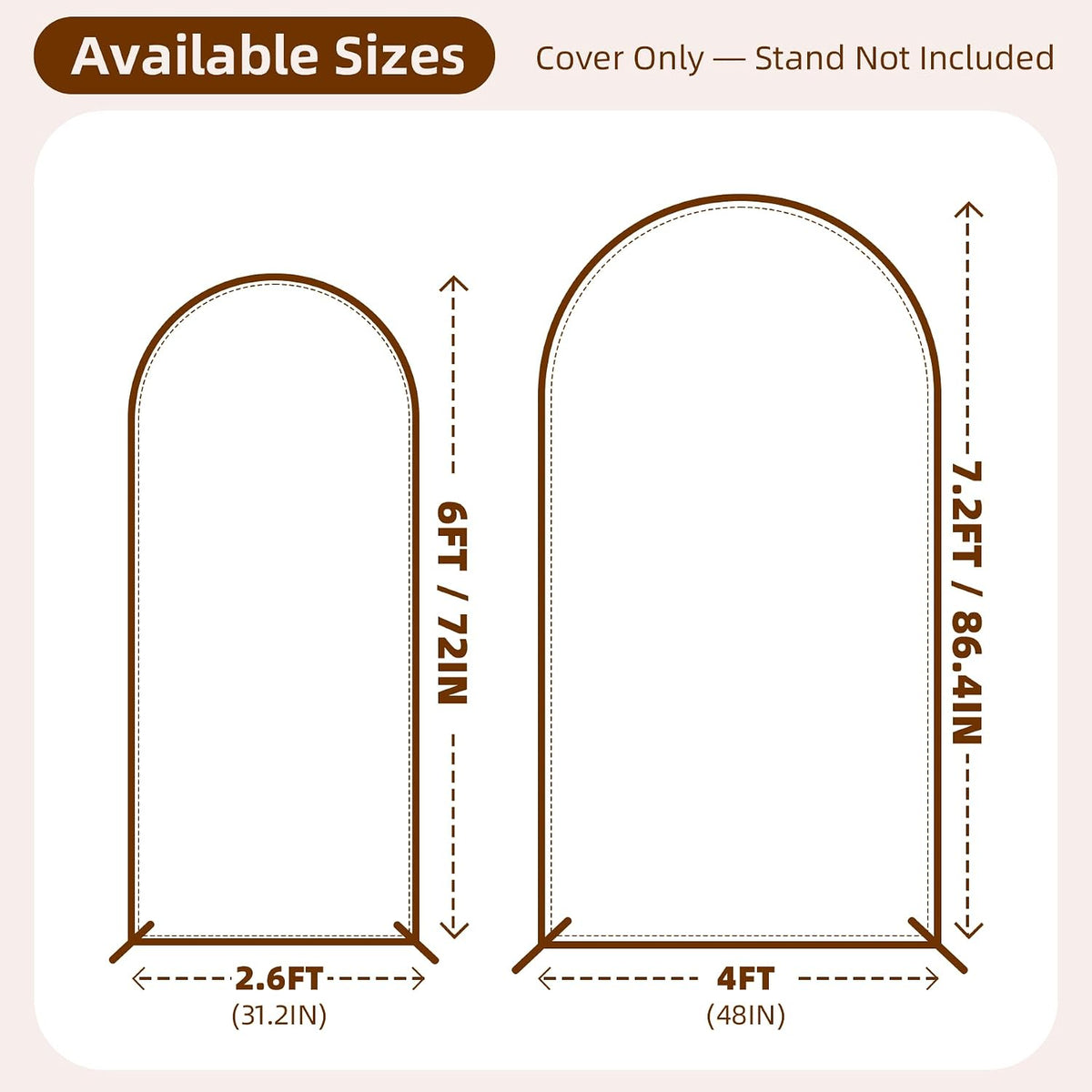 reversible gold black glitter arch backdrop cover 2 showing dimensions