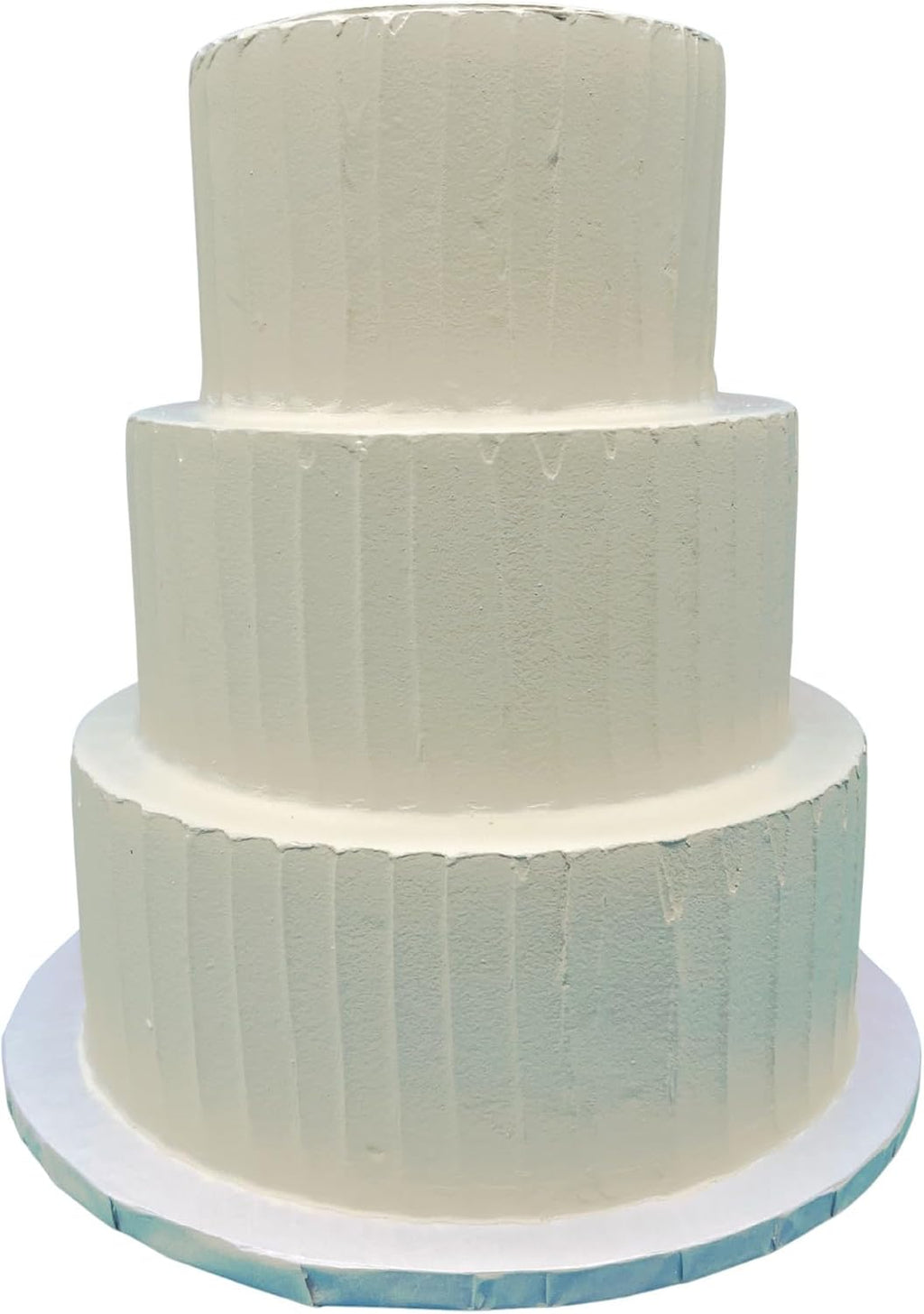 FromJennWithLove 3 Tier Fake Cake, 12" Tall Ready-to-Decorate Ivory Display Cake – 6-8-10 Inch Tiers – 4-Day Artisan Process, Made in USA – Reusable for Weddings & Events