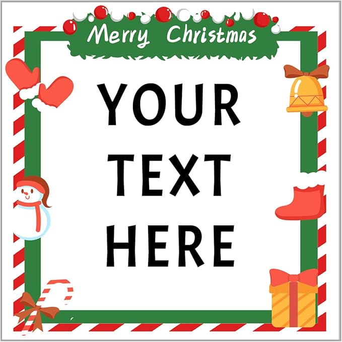 100-1000pcs Custom Stickers Merry Christmas Stickers Personalized Labels Adhesive Xmas Decorative Envelope Seals Stickers for Cards Gift Boxes(VSquare-1)