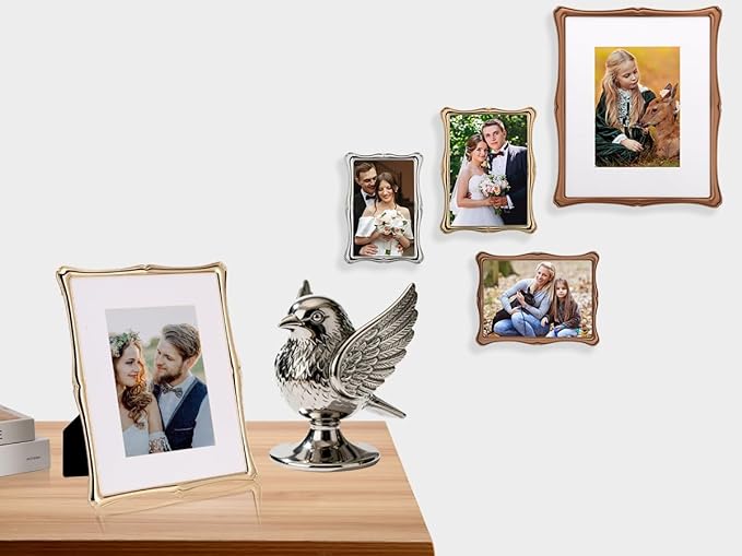 4 x 6'' Premium Alloy Silver Photo Frame - Luxury Display with Real Glass and Velvet Backing,Hi End Décor Metal Frames