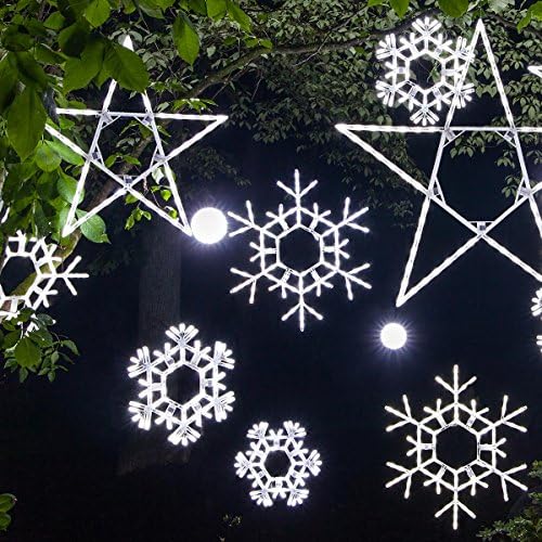 kringle traditions 20" cool white twinkle led snowflake, front angle view