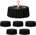 EMART Round Tablecloth Black (6 Pack) 120 inch Circular Polyester Table Cover for Wedding Decor, Birthday Party, Banquet and Formal Events