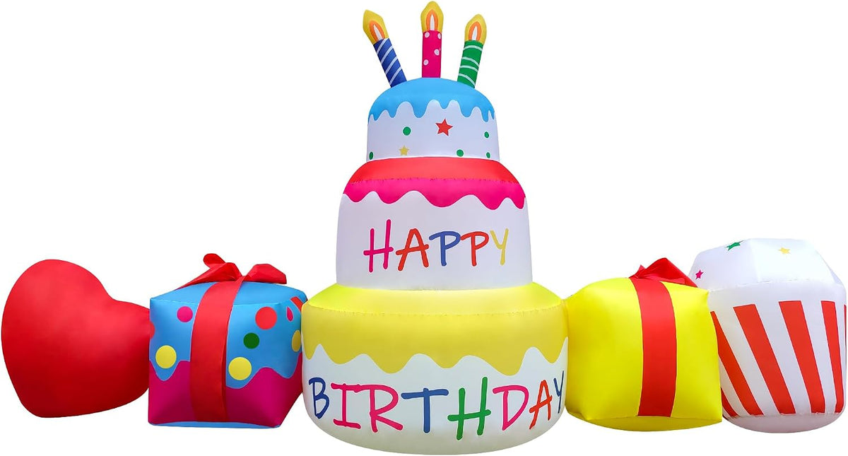 10ft inflatable birthday cake decoration birthday inflatable blow on a desk or shelf