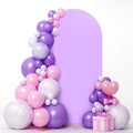 LEBENGURU Upgraded 7.2FT Wedding Arch Cover, Purple Spandex Fitted Arch Backdrop Cover, Round Top Chiara Stand Covers for Birthday Party Baby Shower Banquet Balloon Décor