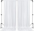 AK TRADING CO. 10 feet x 8 feet IFR Polyester Backdrop Drapes Curtains Panels with Rod Pockets - Wedding Ceremony Party Home Window Decorations - White