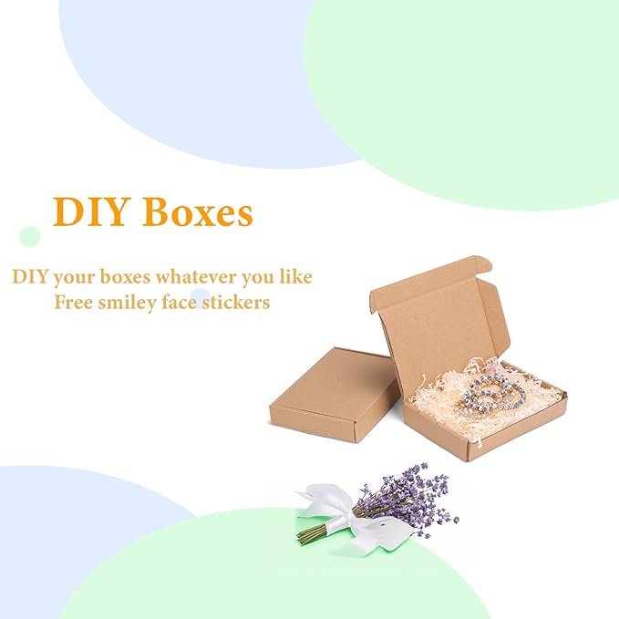 MEBRUDY 6x4x1 Inches Shipping Boxes Pack of 50, Small Corrugated Cardboard Box for Mailing Mailer Packing, Brown