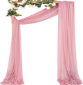 MLMC Dusty Rose Wedding Arch Draping Fabric 1 Panel 29" x 20 FT Extra Long Gauze Drapes Sheer Backdrop Curtains 6.6 Yards Airy Outdoor Drapery Panels for Wedding Bridal Shower Ceiling Decoration