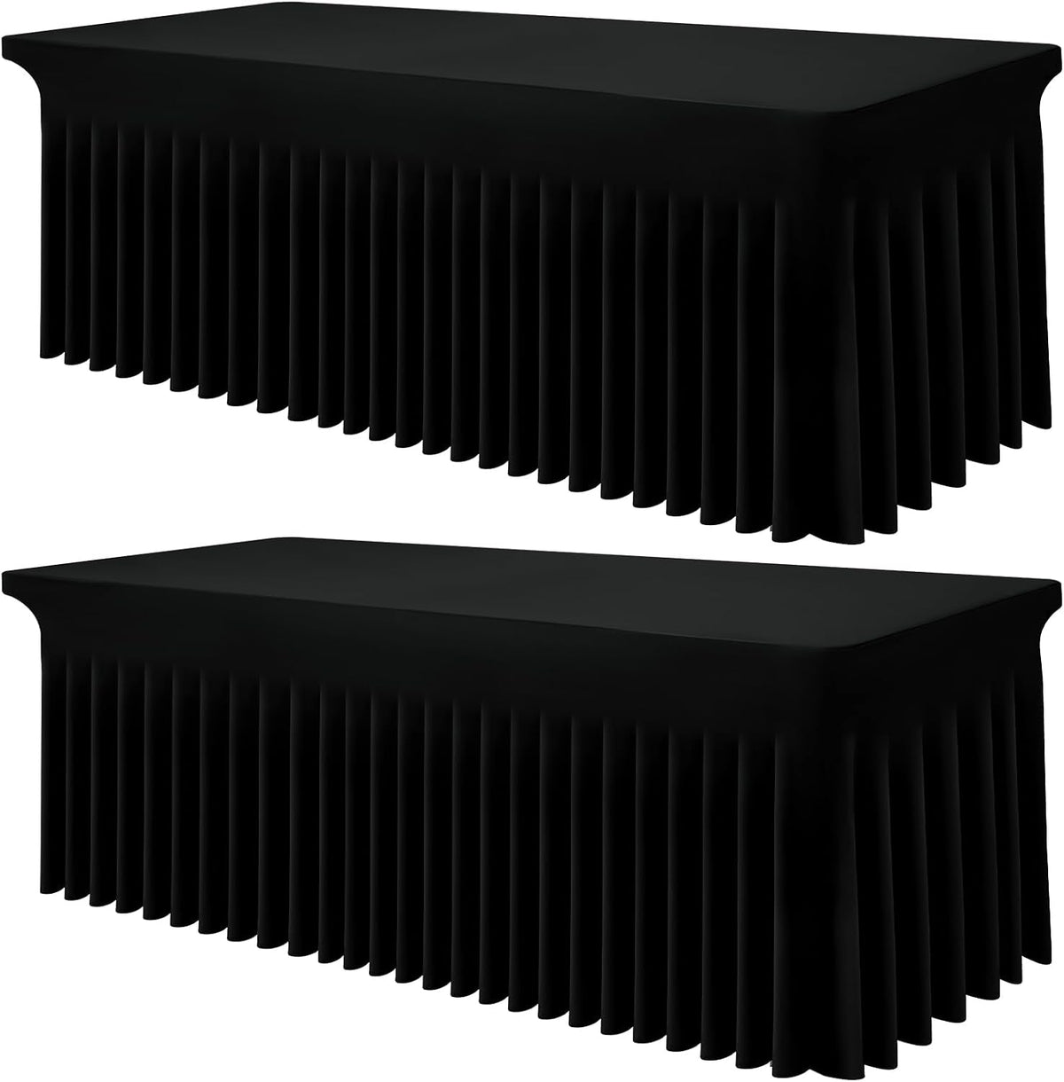 Smiry 2 Pack Spandex Elastic Fitted Table Cloth Skirt for 6FT Table