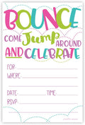 Girl Bounce House or Jumping Party Invitations (20 Count) With Envelopes - Jump Party Invites