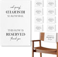Reserved Seating Chair Signs, This Row Is Reserved Pew Cloths Seating Placeholder for Church Pews, Wedding Decorations for Reception Parties Celebrations Event Meetings (8 PCS, White)