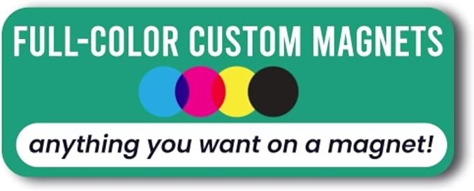Magnet Me Up Custom 8x3 Inch Rectangle Magnet, Customizable for Businesses, Advertising, Personal Use, Gifts, Choose Your Text, Upload Image, Magnetic Vinyl for Vehicles and Any Magnetic Surface