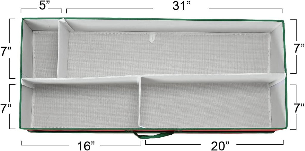 Household Essentials Holiday Gift Wrap Organizer with Lid, Red and Green