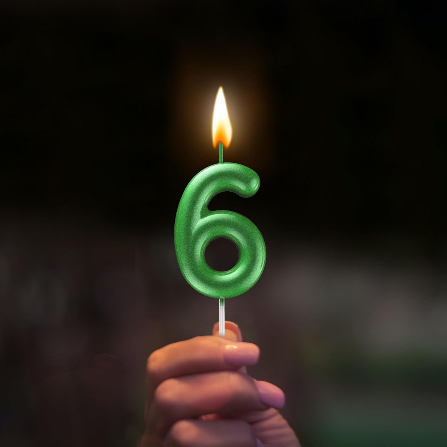 Green Number 7 Candle Happy Birthday 3D Number Candles for Birthday Cake Party Decoration Wedding Anniversary Celebration Supplies