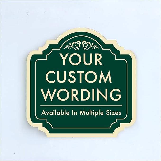 Custom Decorative Outdoor Metal Sign - Personalized Aluminum Driveway Sign, Waterproof, Made In USA - Design 2 Forest Green 18x18 In