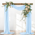 Light Blue Elegant Arch Draping Fabric 2 Panels Outdoor 29" × 20Ft Sheer Chiffon Curtain Drapes for Fall Wedding Ceremony Birthday Party Garden Brunch