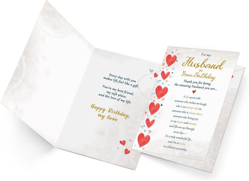 Beixian Funny Birthday Card Gifts for Husband from Wife | Happy Birthday Decorations for Men, 8x5.3 Inches, Double, Sided