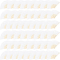 MCEAST 50 Pieces Silk Folding Fan with Bamboo Frames, Handheld Fan Folding Hand Fan Foldable Fan for Wedding Gifts, Party Favors, Home Decoration, White