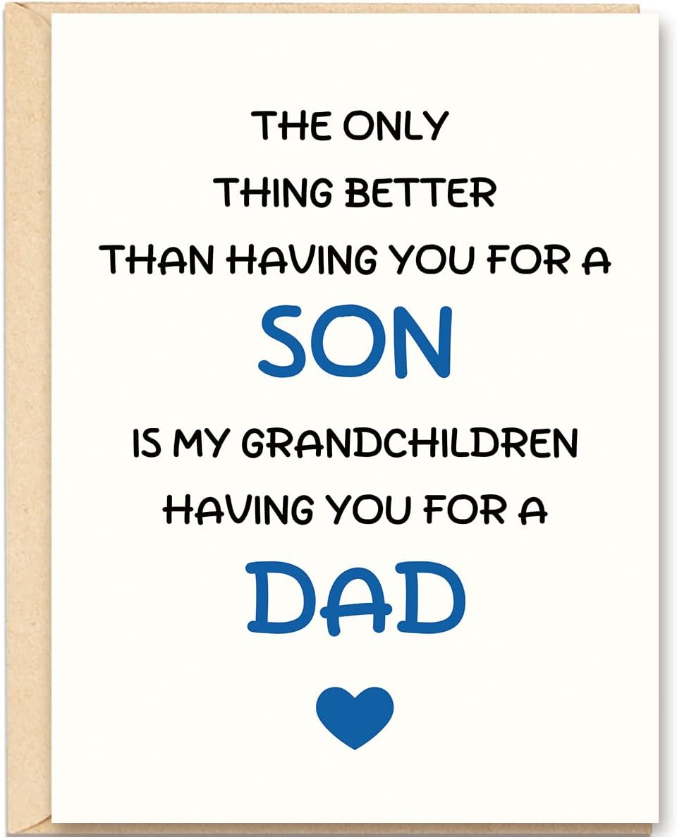 Fathers Day Card for Son,Son Father's Day Card from Mom Dad,Father Gift for Men