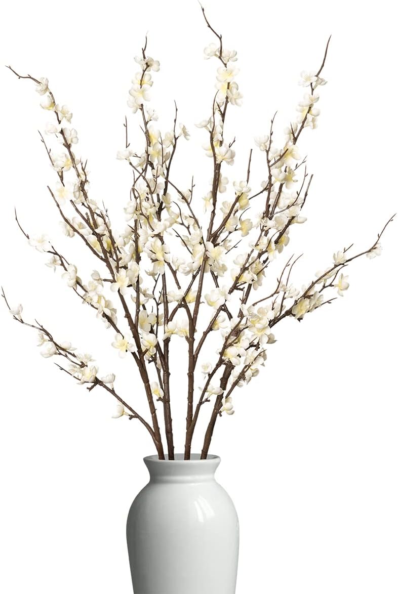 ammyoo 4pcs cherry blossom branches artificial flowers for, main product view