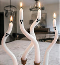 Halloween Decorations Indoor - 4 Pack Cute Ghost Taper Candles - Halloween Centerpieces for Tables - Twisted Candle Decoration for Mantel Table - Spooky Ghosts Candle Decor for Home Party Room