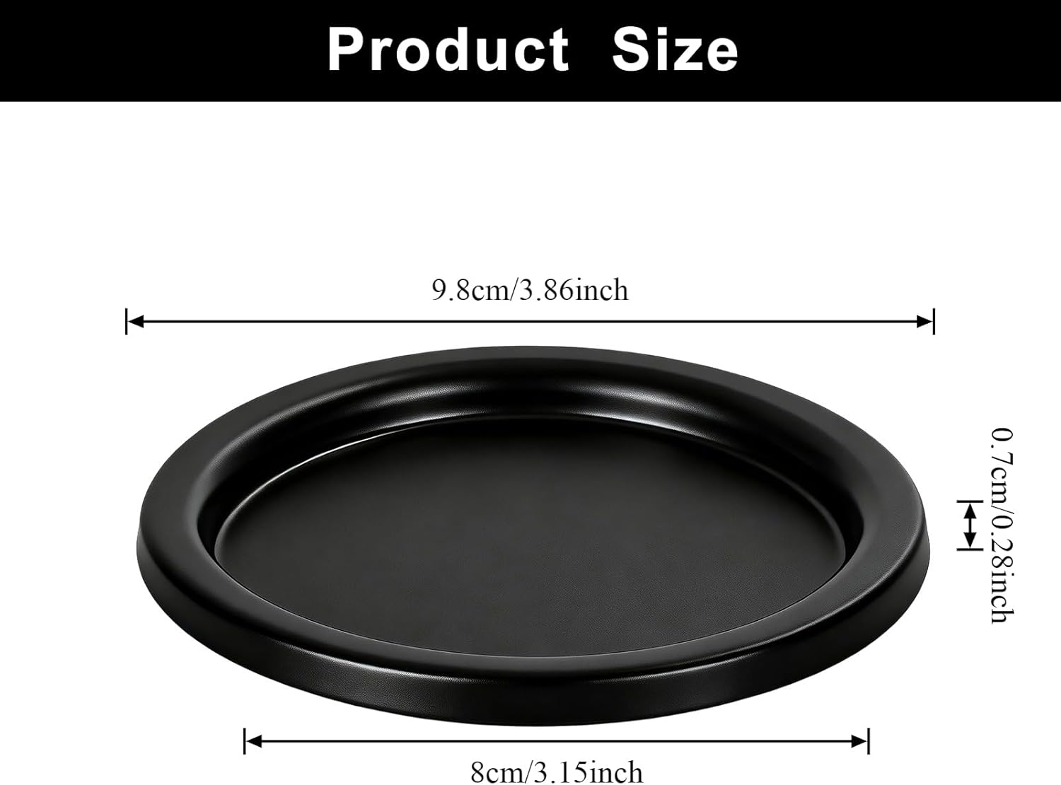 Matte Black Candle Holders Set of 2, Iron Pillar Candle Tray for 3 Inch Candles, Wax Catching Metal Candle Plate for Wick & LED Candles, Decorative Candle Stand for Table Centerpiece